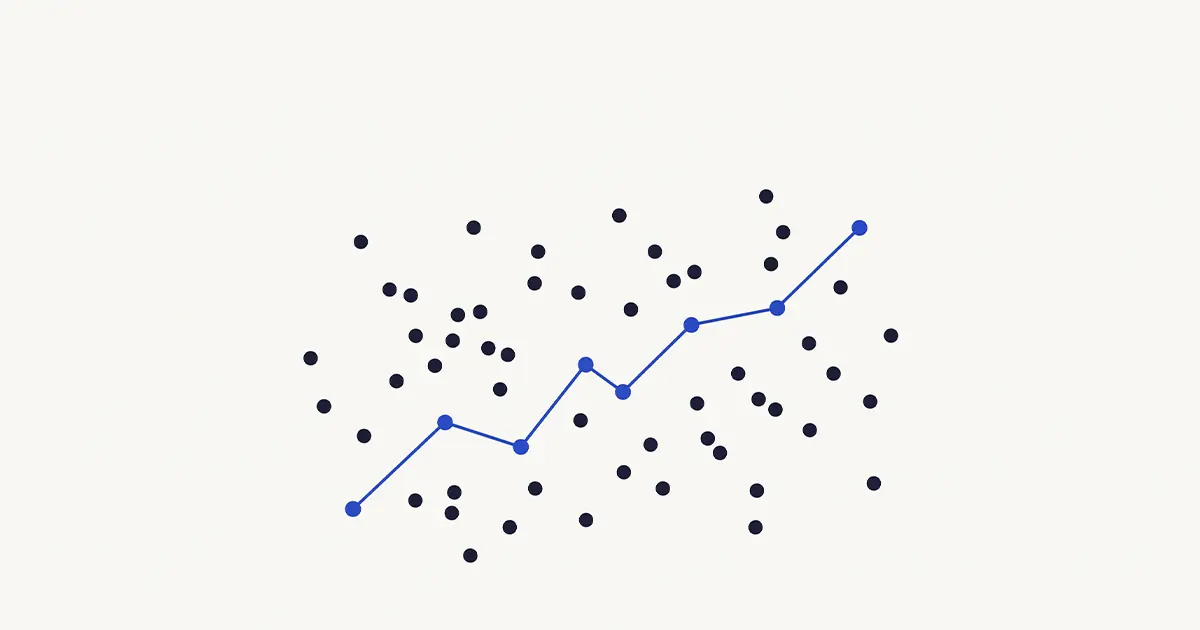 Illustration of a pattern emerging from scattered data points, used as the featured image for data-backed SEO posts